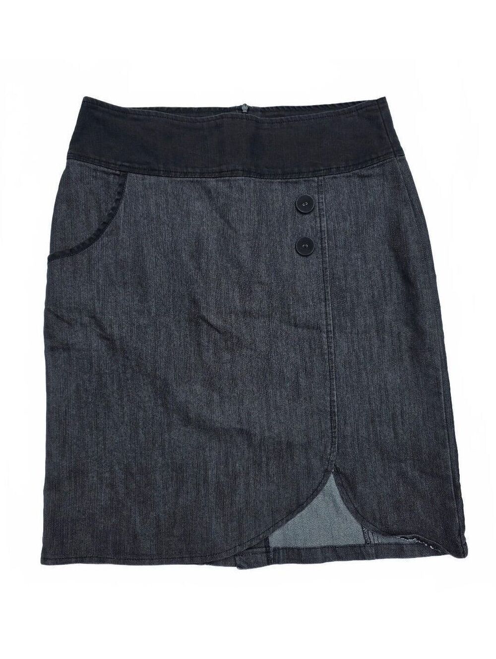 Vintage Y2K Lost & Found Mock Wrap Skirt Tulip Hem Knee Length Size 10 Canadian